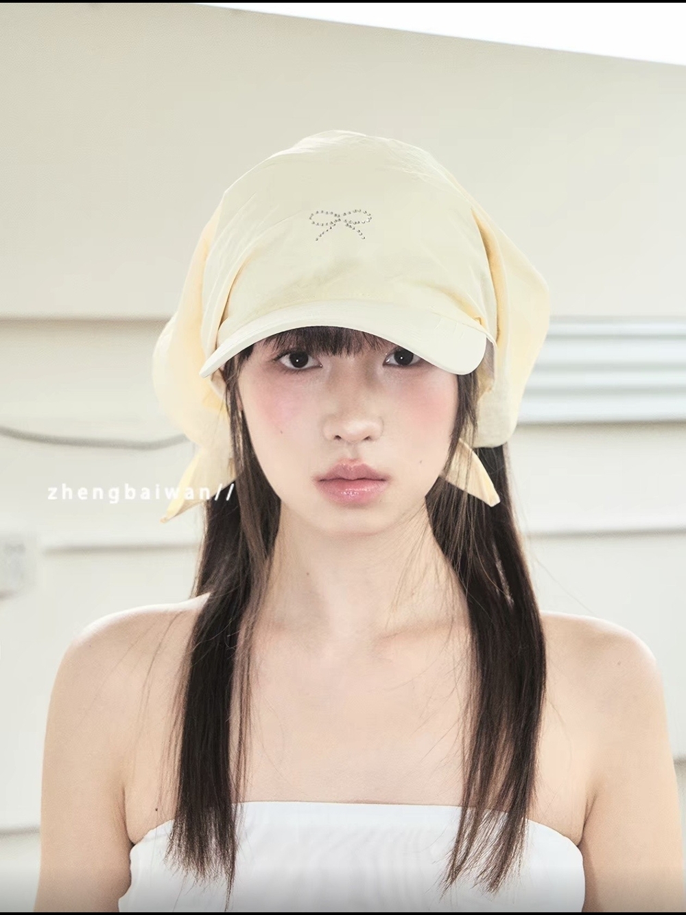 Light Yellow Scarf Hat